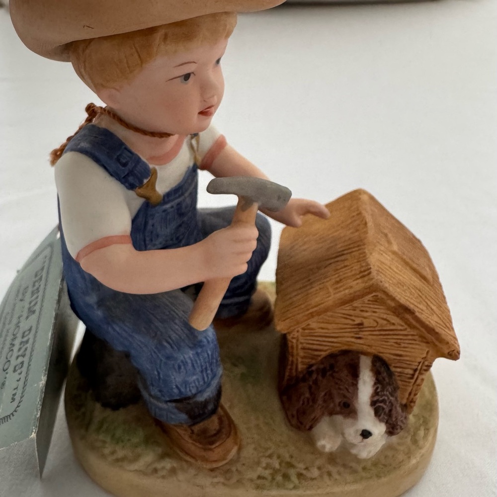 Boy with Dog Figurine